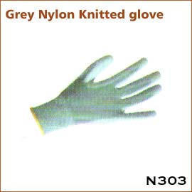 Grey Nylon Knitted glove N303 (Grey Nylon Knitted glove N303)