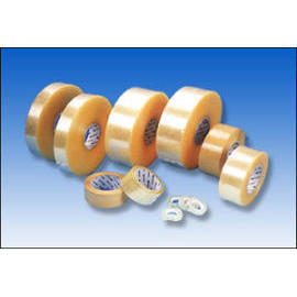 OPP packing tape transparent, super transparent, light yellow, earth brown (OPP ruban d`emballage transparent, super transparent, jaune clair, terre brune)