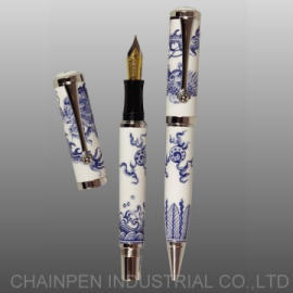 506DX Blue and White Dragon and Phoenix Pen Set (506DX синий и белый дракон и феникс Pen Set)