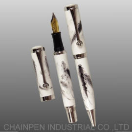 506F03 Variegated Carp Porcelain Fountain Pen and Ballpoint Pen (506F03 Пестрая Карп фарфора авторучку и Шариковая ручка)