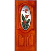 Wooden Door with Glass (Porte en bois avec verre)