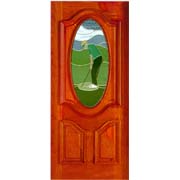 Wooden Door with Glass (Porte en bois avec verre)