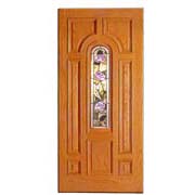 Wooden Door with Glass (Porte en bois avec verre)