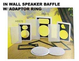 In wall speaker baffle w/ adaptor ring (En w orateur chicane mur / bague d`adaptation)