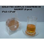 ACRYLIC COASTERS IN BASKET (ACRYLIC COASTERS IN BASKET)