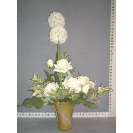 28``H POTTED GLANT ALLIUM & ROSE (28``H POTTED GLANT ALLIUM & ROSE)