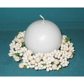 5`` WHITE BERRY CANDLE RING W/4`` CANDLE (5``White Berry BOUGIE RING W / 4``BOUGIE)