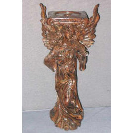 15``H POLYRESIN ANGEL CANDLE HOLDER (15``H полистоуна ANGEL Candle Holder)