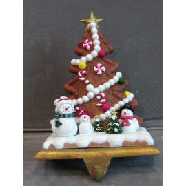 Polyresin SNOWMAN STOCKING HOLDER (Polyresin SNOWMAN STOCKING HOLDER)