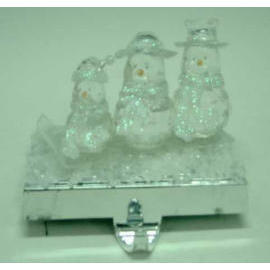 ACRYLIC SNOWMAN STOCKING HOLDER (ACRYLIC SNOWMAN STOCKING HOLDER)