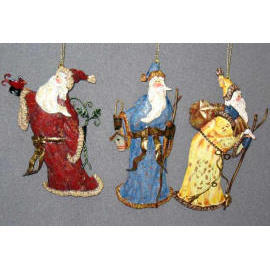 6`` METAL SANTA ORNAMENT