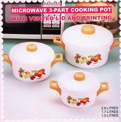 Microwave 3-part cooking pot (Micro-ondes 3-cuisson partie pot)