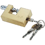 RECTANGULAR SOLID BRASS PADLOCK (Rectangulaire solide Cadenas en laiton)