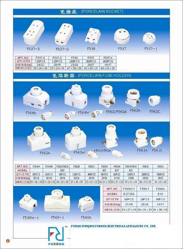  Porcelain ( Ceramic) Fuse Holder / Fuse Units (Porcelaine (céramique) Porte-fusible / Fuse Unités)