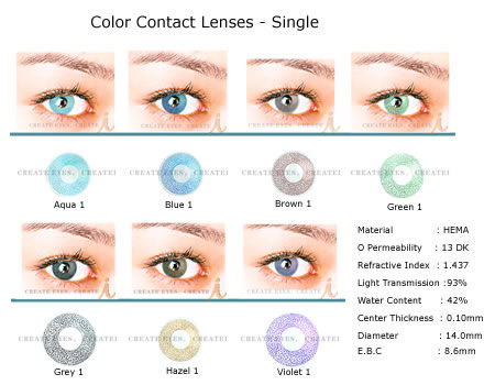  Color Contact Lens (Couleur de lentilles de contact)