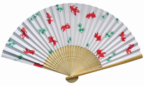  Folding Fan, Hand Fan- Japanesque Folding Fan- Goldfish (Складной вентилятор, Рука Фан-японская складная Фан-Золотая рыбка)