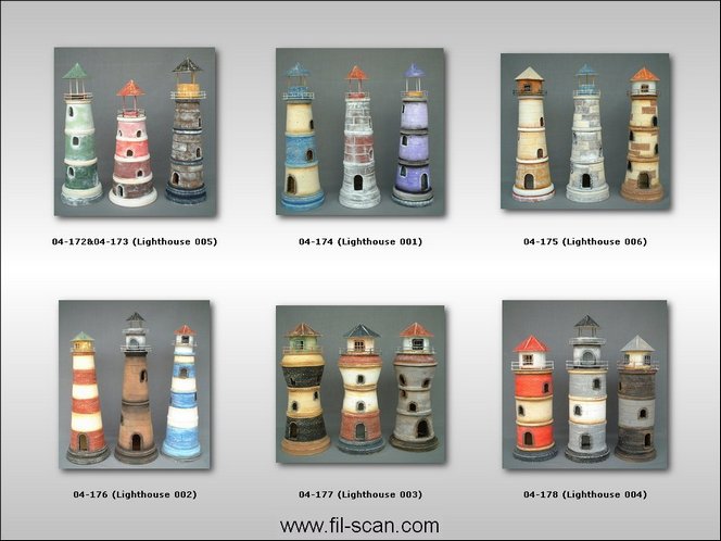  Lighthouse, Sea Decor, Clay Lighthouse, Pot Lighthouse (Lighthouse, Mer Décor, Clay phare, phare Pot)