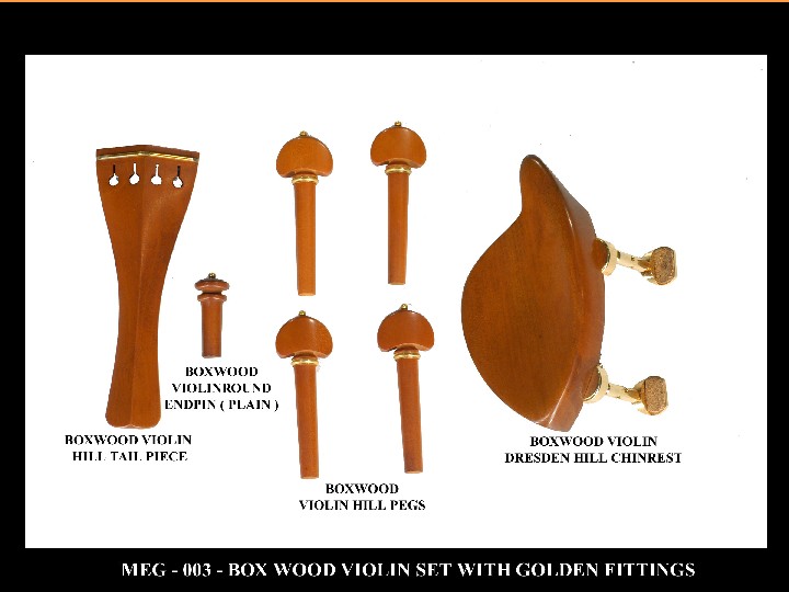  Boxwood Violin Set With Golden Fittings ( Boxwood Violin Set With Golden Fittings)
