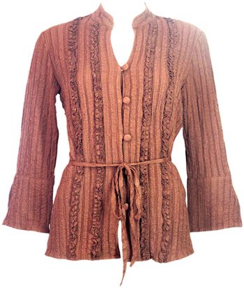  Chocolate Ruffle Blouse ( Chocolate Ruffle Blouse)