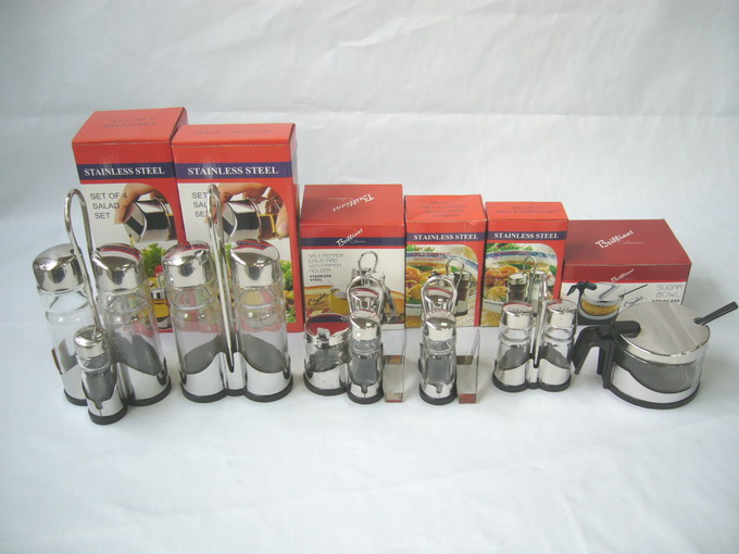  Condiment Set, Cruet Set, Spice Jars