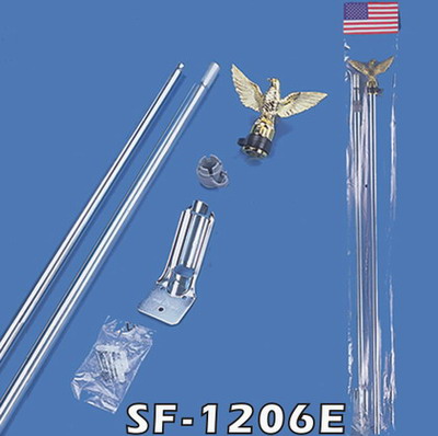  2 Pieces 6 Ft Steel Flag Pole Kit (2 pièces 6 pi Steel Flag Pole Kit)