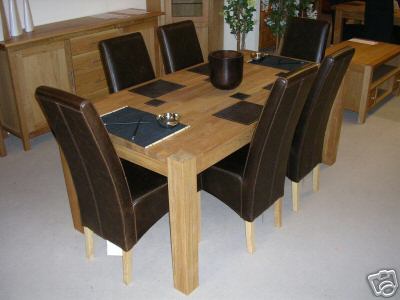 Solid Oak Dining Table And Leather Stuhl Sets (Solid Oak Dining Table And Leather Stuhl Sets)