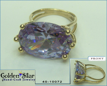  14k Yellow Gold Gemstone Ring - Purple Topaz ( 14k Yellow Gold Gemstone Ring - Purple Topaz)