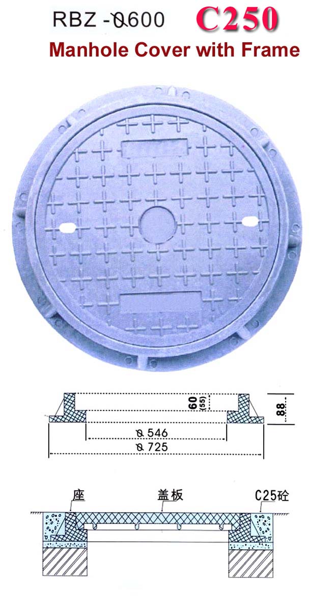 [EN 124] Komposit Domdeckel mit Frame - Dia. 600mm ([EN 124] Komposit Domdeckel mit Frame - Dia. 600mm)