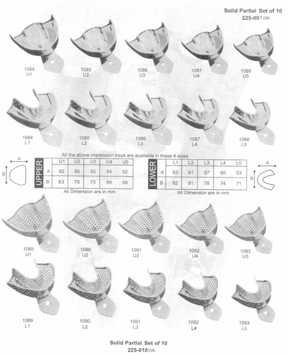  Dental Impression Trays In Stainless Steel (Слепочных лотки из нержавеющей стали)