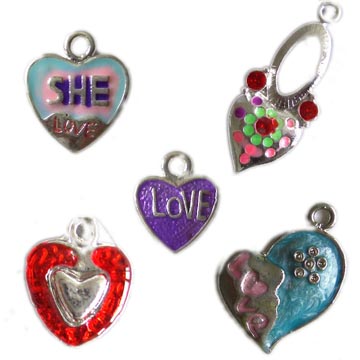  Heart Charm Pendants (Metal Pendant) (Pendentif coeur Charme (Metal Pendant))