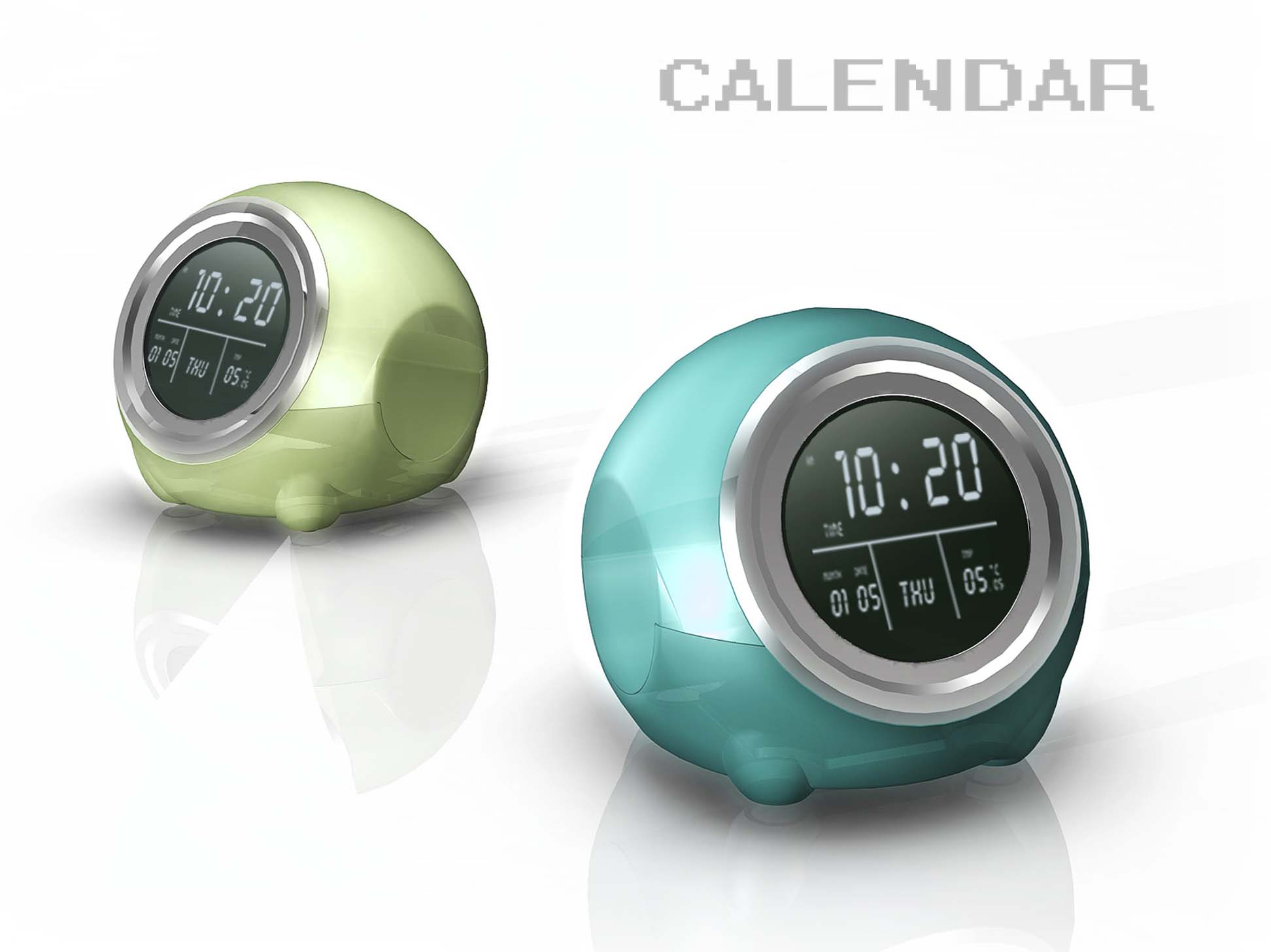  New Calendar With Colorful Clock (Новый календарь красочные часы)