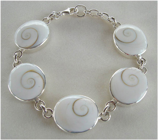  Sterling Silver Shell Inlaid Bracelet