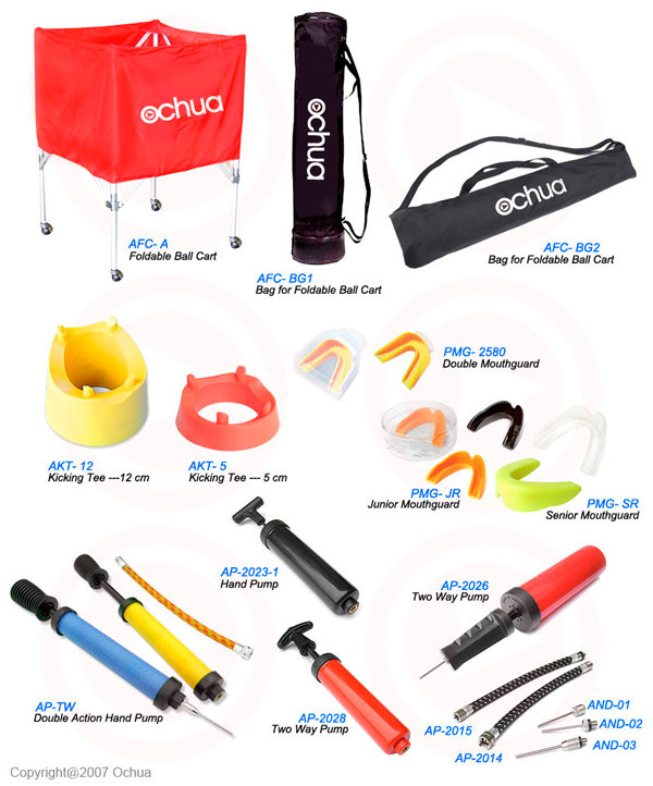  Ball Cart, Kicking Tee, Mouth Guard, Hand Pump (Ball Cart, Kicking Tee, Mouth Guard, pompe à main)