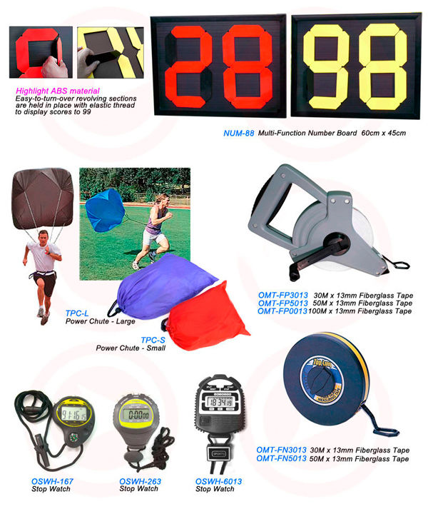  Scoreboard, Power Chute, Measuring Tape, Stopwatch (Tableau de bord, Power Chute, ruban à mesurer, Chronomètre)