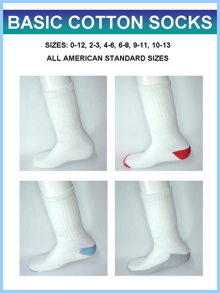 White Ht Blue / Red / Pink / Grey / Black Socks (Рост Белый Синий / Красный / Розовый / серый / черные носки)