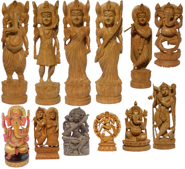  Hand Made Hindu Goddess Saraswai Sculpture India Decor (Hand Made déesse hindoue Saraswai Sculpture Inde Decor)