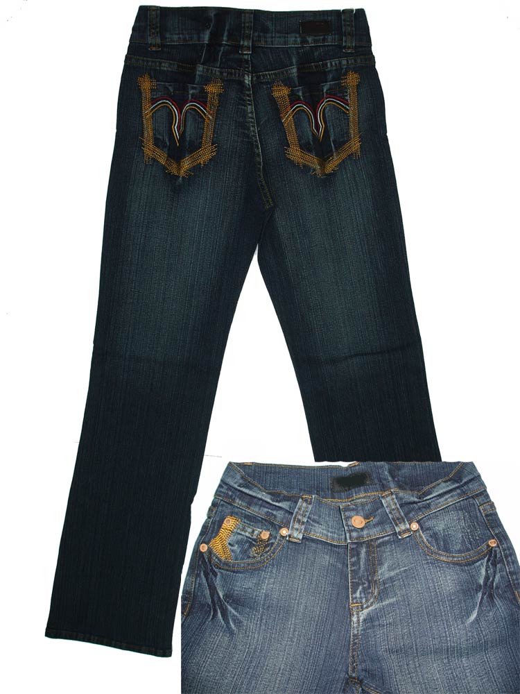  Women Fashion Stretch Embroidered Denim Jeans (Женщины моды Стретч вышитые джинсы)