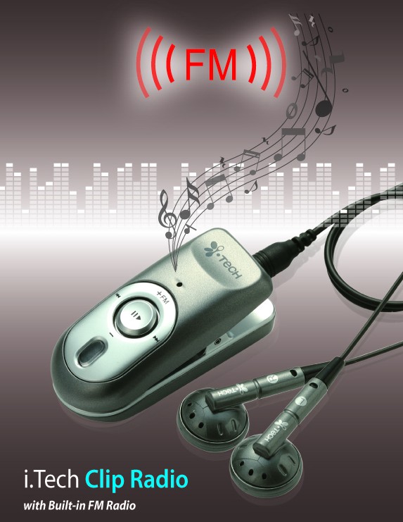 Bluetooth Stereo Headset With FM Radio. I. Tech Clip Radio (Bluetooth Stereo Headset With FM Radio. I. Tech Clip Radio)