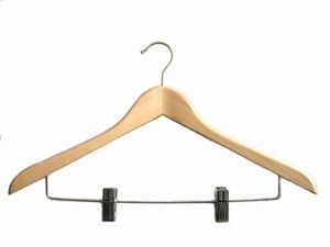  Wooden Hanger With Clips (Kleiderbügel aus Holz mit Clips)