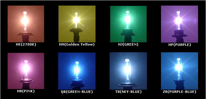  HR, HP, Hg, Zb, Tb, Qb, Hh Special Color Xenon Bulbs (RH, HP, Hg, ZB, Tb, Qb, Special Hh Couleur Xenon Bulbs)