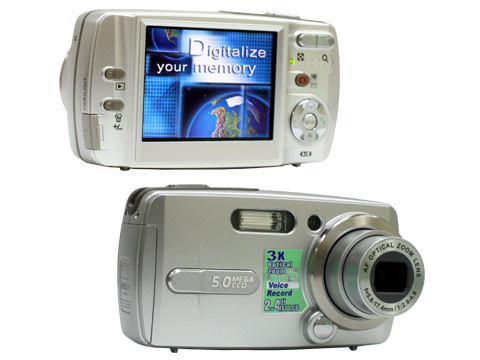  Digital Camera 5 Megapixel CCD With 3x Optical Zoom (Appareil photo numérique 5 mégapixels CCD avec zoom optique 3x)