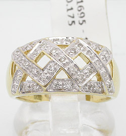  9K Solid YG Genuine Diamond Ring ( 9K Solid YG Genuine Diamond Ring)