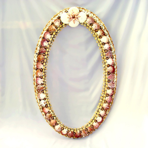  Mirror Shell Inlaid Oval Frame