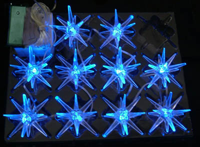  Blue Led 10 Light Spiky Ball Design, Battery Operated (Blue LED Light 10 Spiky Ball дизайн, батарейках)