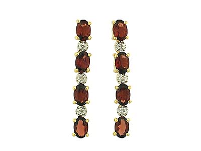  Genuine Garnet Silver Earring 18K gold Plated (Подлинное гранат серебряной сережки 18K позолоченные)