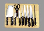  11 Pcs Knife Set With Wooden Cutting Board (11-tlg Messerset mit Holzbrett)
