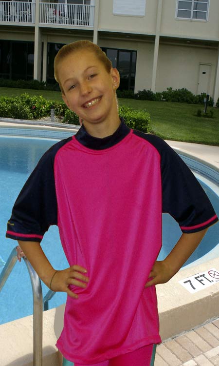  Lycra Suit, UV T-Shirt / Rash Shirt-Pink & Navy (Lycra Suit, UV T-Shirt / Rash Shirt-Pink & Navy)