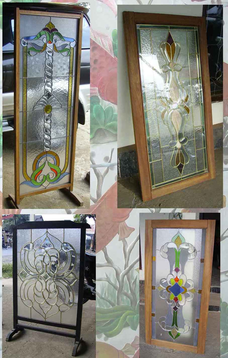  Wooden Door With Stained Glass