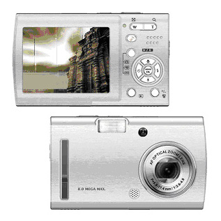  Slim Digital Camera 6 Megapixel CCD With 3x Optical Zoom (Slim Appareil photo numérique 6 mégapixels CCD avec zoom optique 3x)