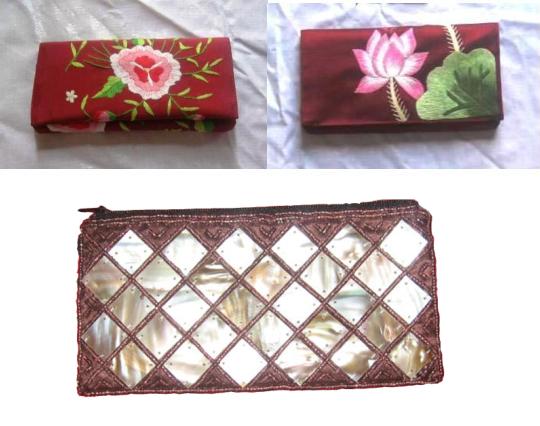  Vietnam Embroidery, Bead And Shell Purse ( Vietnam Embroidery, Bead And Shell Purse)